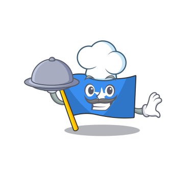 gülümseyen bayrak Somali yemek çizgi film tasarımlı bir şef olarak