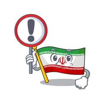 Elinde işaret olan İran çizgi film tarzı.