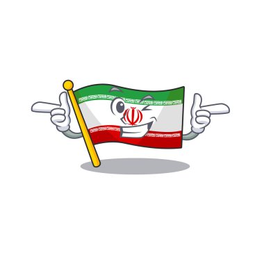 Göz kırpan gözlü komik İran maskotu tarzı