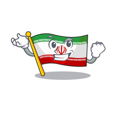 Mutlu kendinden emin başarılı bayrak İran çizgi film karakteri tarzı
