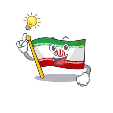 Çizgi film tarzında şirin bir İran bayrağı düşün.