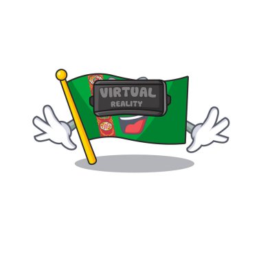 Sanal gerçeklik kulaklığında havalı bir Türk bayrağı karakteri
