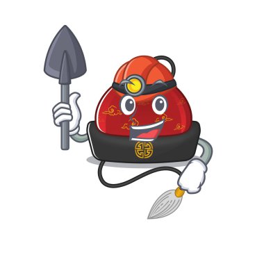 Cool Miner geleneksel Çin çizgi film maskotu şapkası