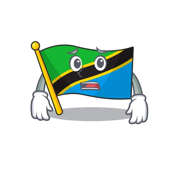 Bandeira tanzania Personagem dos desenhos animados mostrando rosto olhar com medo —  Vetores de Stock