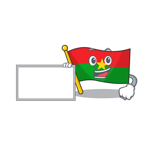 Bandeira burkina faso com quadro desenho animado Estilo de design de personagem — Vetor de Stock