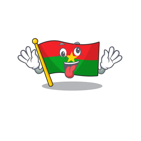 Kabala illusztráció őrült kifejezés zászló burkina faso Rajzfilm karakter design — Stock Vector
