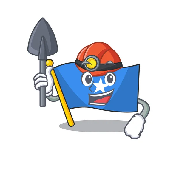 Cool Miner flagga somalia av tecknad maskot stil — Stock vektor
