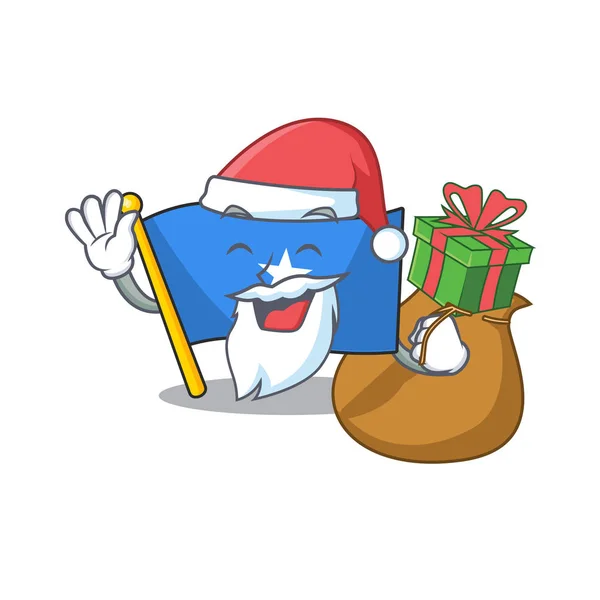 Santa with gift flag somalia Cartoon character design — 스톡 벡터