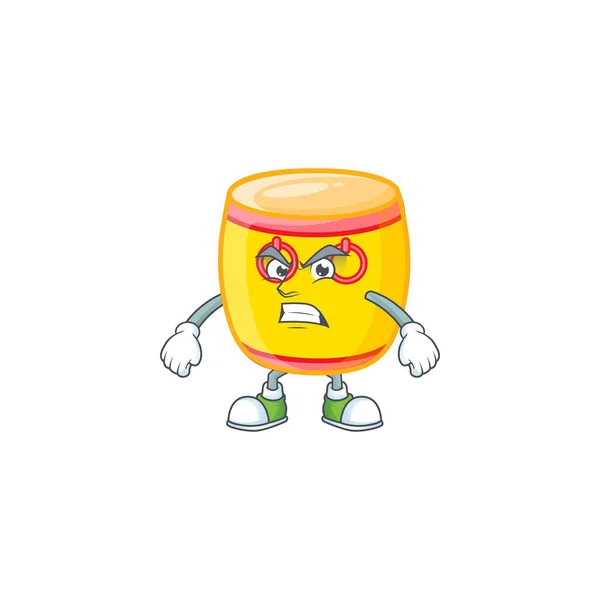 Χαρακτήρα κινουμένων σχεδίων από κινέζικο χρυσό τύμπανο με θυμωμένο πρόσωπο — Διανυσματικό Αρχείο