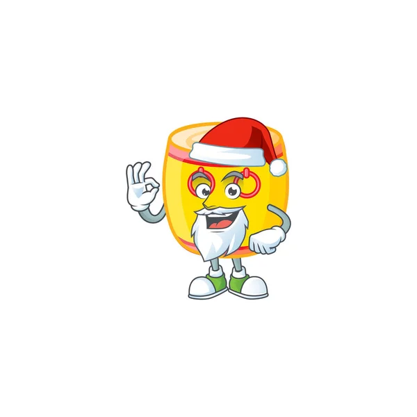 Une image de Santa chinois style de mascotte de tambour d'or avec ok doigt — Image vectorielle