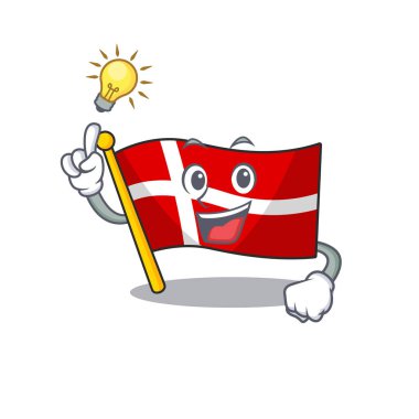 Karikatür tarzında şirin bir Danimarka bayrağı.