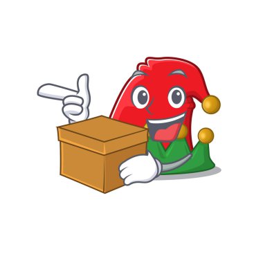 Süper komik elf şapkası çizgi film karakteri tarzıyla