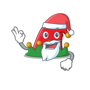 Noel Baba çizgi film karakter tasarımında Elf şapkası