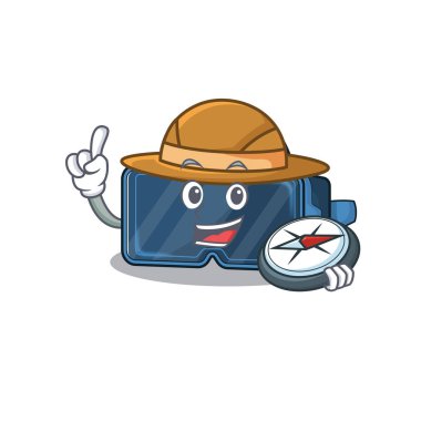 Vr sanal gerçeklik stilize Explorer bir pusula var