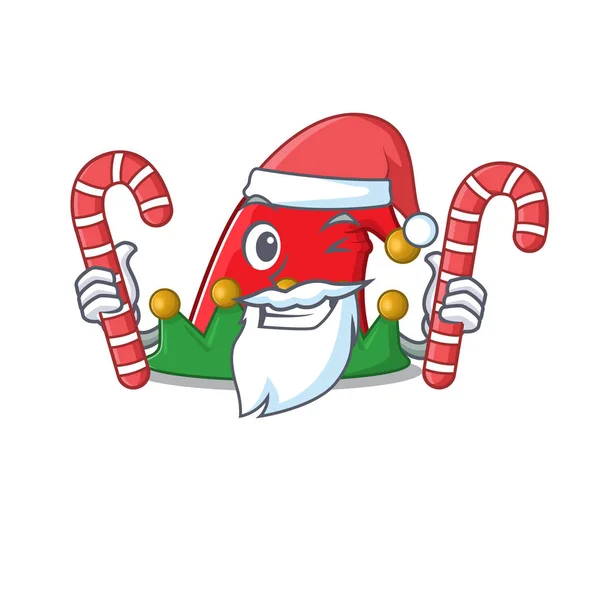Elf şapkalı Noel Baba 'daki çizgi film karakteri — Stok Vektör