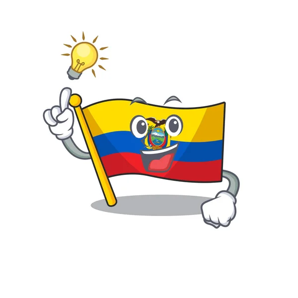 Have an idea cute flag ecuador on a cartoon style — Stock Vector