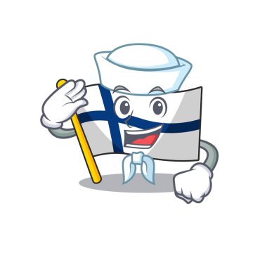 Şirin Finlandiya Bayrak Maskotu Denizci çizgi film karakteri