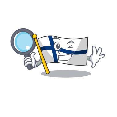 Bir göz bayrağı Finlandiya Dedektif çizgi film karakteri tarzı