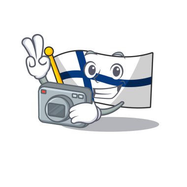 Profesyonel bir fotoğrafçı, Finlandiya 'da fotoğraf makinesi olan bir çizgi film karakteri.