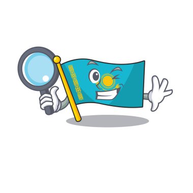 Bir göz bayrağı Kazakistan Dedektif çizgi film karakteri tarzı