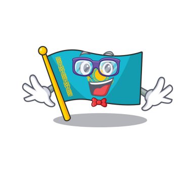 Süper komik inek akıllı bayrak Kazakistan maskotu tarzı