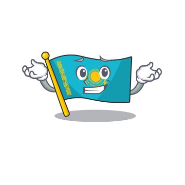 Süper Havalı Sırıtma bayrağı Kazakistan maskot tarzı