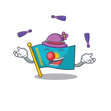 Süper havalı Hokkabazlık Bayrağı Kazakistan maskot tarzı