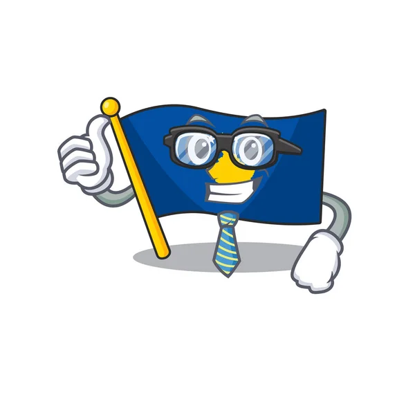 Cool Businessman σημαία kosovo κινουμένων σχεδίων στο χαρακτήρα — Διανυσματικό Αρχείο
