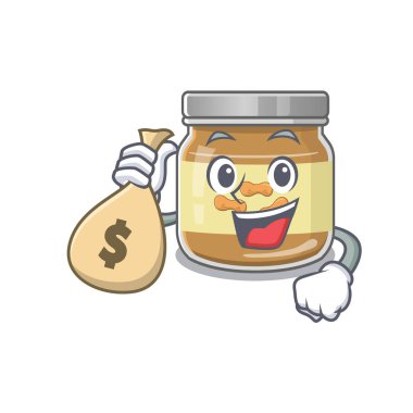 Para çantası olan zengin fıstık ezmeli çizgi film karakteri.