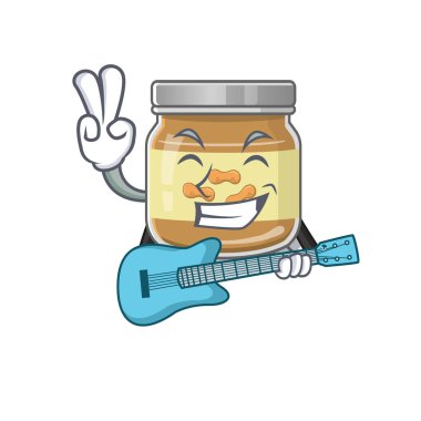 Gitarlı fıstık ezmesi maskotu.