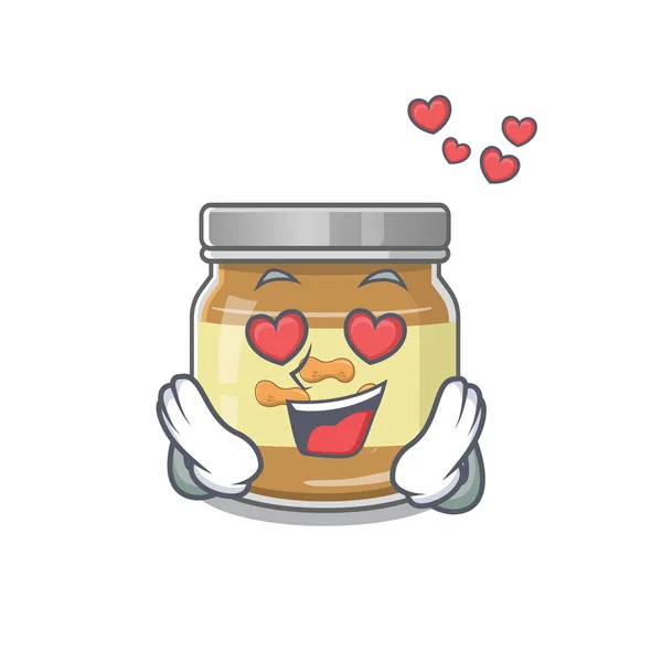 Falling in love cute peanut butter cartoon character design — ストックベクタ