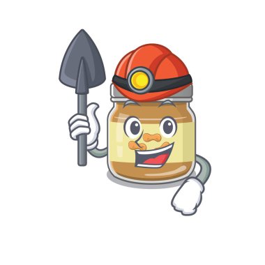 Havalı akıllı Miner fıstık ezmesi çizgi film karakteri tasarımı