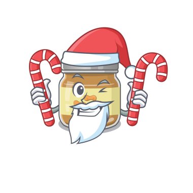 Fıstık ezmeli, Noel Baba kostümlü, şekerli çizgi film karakteri