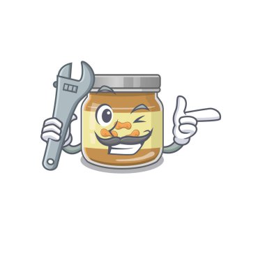 Akıllı mekanik fıstık ezmesi çizgi film karakteri tasarımı