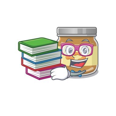 Havalı ve zeki Öğrenci Fıstık Ezmesi Maskot çizgi filmi