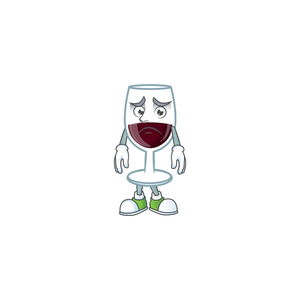 Kırmızı şarap kadehinde korkmuş yüz ifadesi var. — Stok Vektör