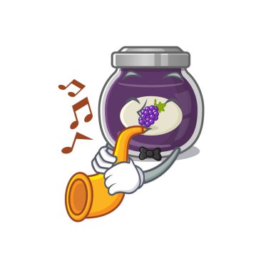 Trompetli üzüm reçeli performansının çizgi film karakteri tarzı
