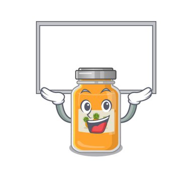 Maskot resimli bir ananas reçeli.