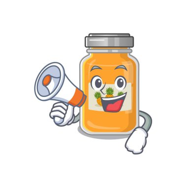 Megafonu olan bir ananas reçeli ikonu.