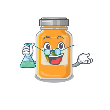 Cam tüplü akıllı Profesör ananas reçeli karakteri