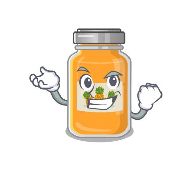 Mutlu özgüvenli başarılı ananas reçeli çizgi film karakteri tarzı