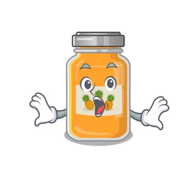 Şaşırtıcı bir jest üzerine ananas reçeli çizgi film karakteri tasarımı