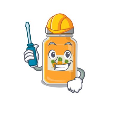 Çizgi film karakteri tarzında havalı otomotiv ananas reçeli