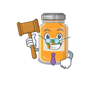 Maskot karakteri tarzında akıllı yargıç ananas reçeli