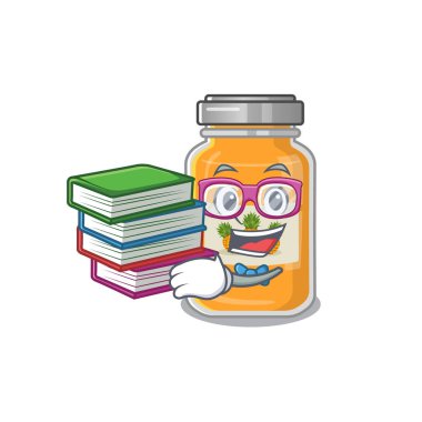 Havalı ve zeki Öğrenci Ananas Reçeli Maskot çizgi filmi