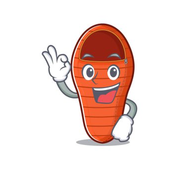 Tatlı uyku tulumu çizgi film karakteri iyi bir jest yapıyor.