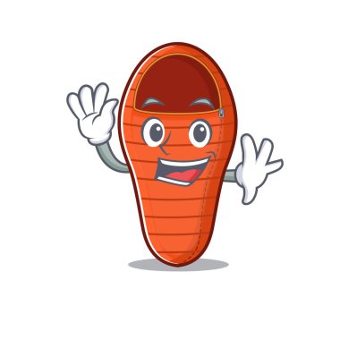 Sevimli, gülümseyen uyku tulumu çizgi film karakteri gibi sallıyor.