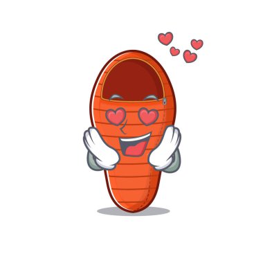 Aşık oluyorum Mutlu tatlı uyku tulumu çizgi film tasarımı