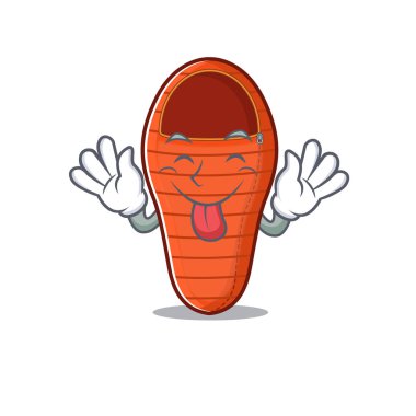 Süper şirin uyku tulumu çizgi film tasarımı Dil dışarıda