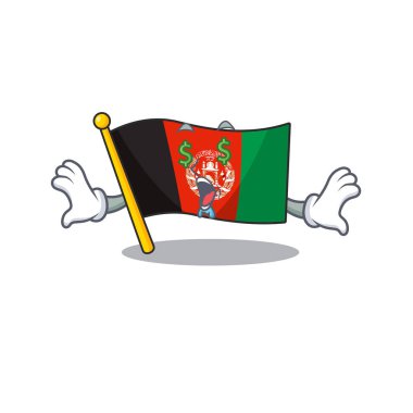 Paralı göz çizgi film karakteri tarzında bir bayrak.